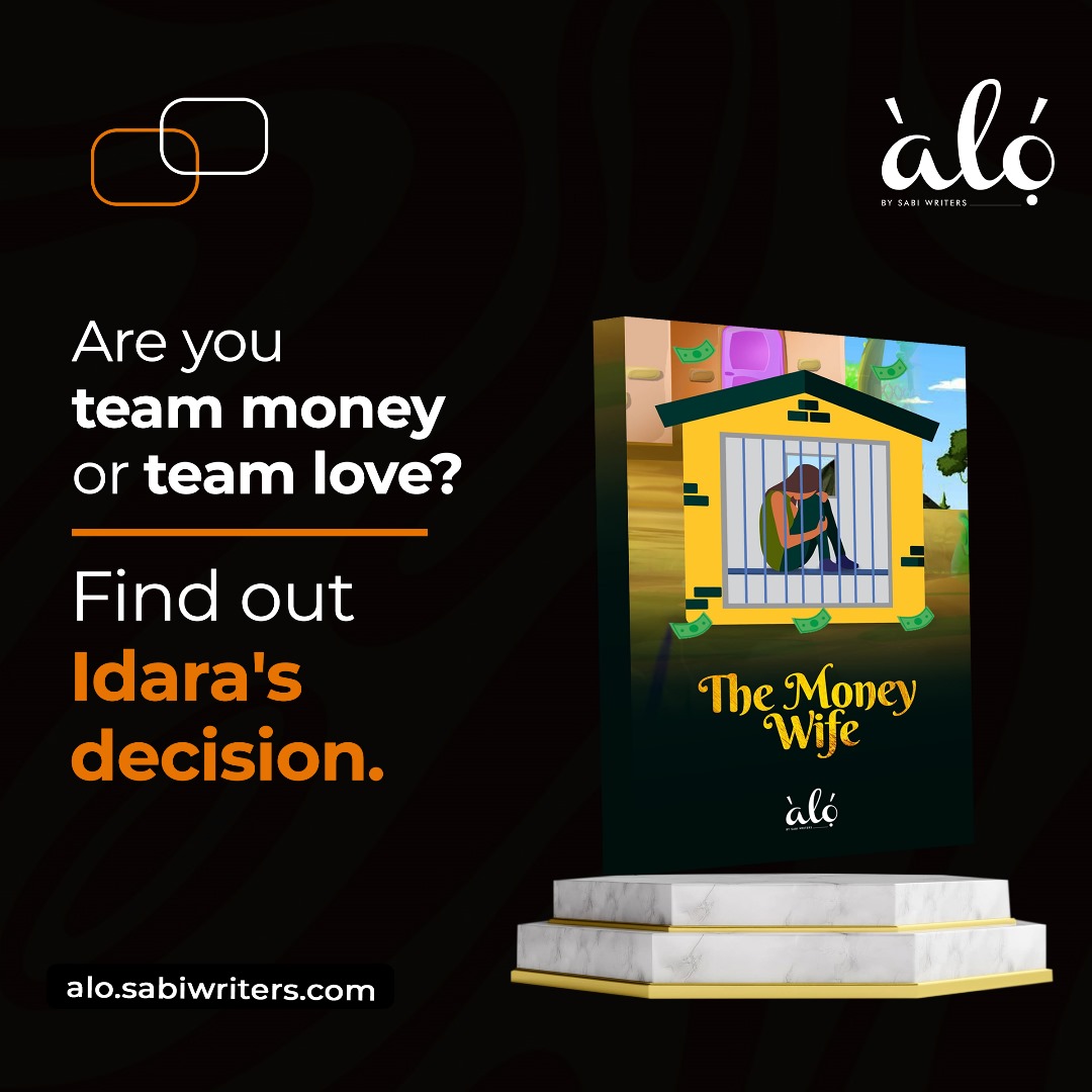 Who would you rather marry? A man you love or the one with abundant wealth. 😏😏
Make a choice, and don’t forget to find out Idara’s decision.
Maybe you could borrow a leaf from her.
#alobysabiwriters #creativity #prose #shortstories #fictionstories #writing #africanstories