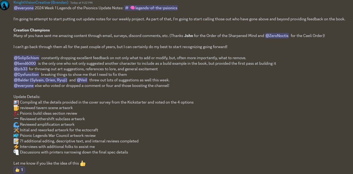 KnightVision5E's tweet image. 2024 Week 1 Legends of the Psioncs Project Update
#KnightVisionCreative #dnd5e