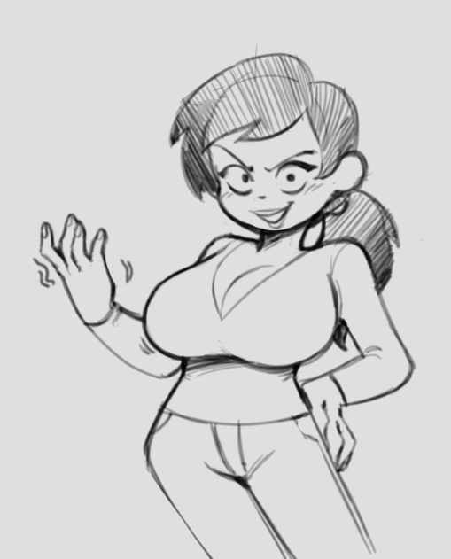 NottyArt's tweet photo. @ArtJamesAB Birthday Gina doodle. https://t.co/y0bM7vcXZr