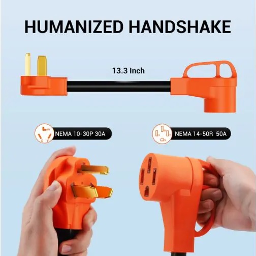 CalionPower's tweet image. Upgrade your EV charging experience with our Nema 10-30P to 14-50R EV Charger Adapter Cord. Perfect for Level 2 charging at home or on the go! #Level2Charging #EVAdapter #GreenEnergy #ElectricCars #FastChargingSolution 🚘⚡