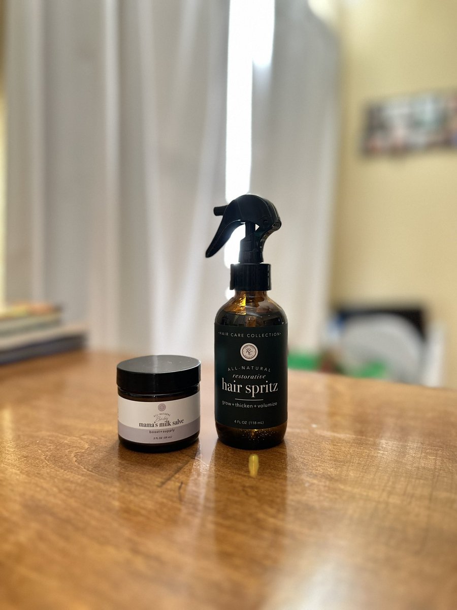CurlyMama92's tweet photo. These products are the 💣Mama’s Milk for my baby girl &amp; Hair Spritz for myself 🤍 Increasing my milk supply while growing out my hair due to postpartum 😉 https://t.co/Q7BRNzvbh5