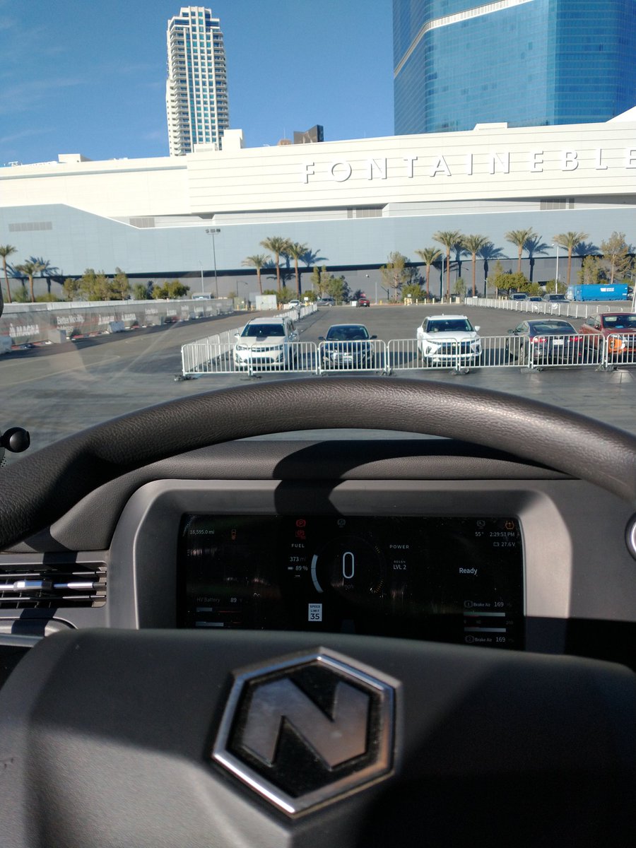 Thanks <a href="/nikolamotor/">Nikola Corporation</a> for the chance to get behind the wheel of the Tre FCEV earlier today in the #CES2024 parking lot.
