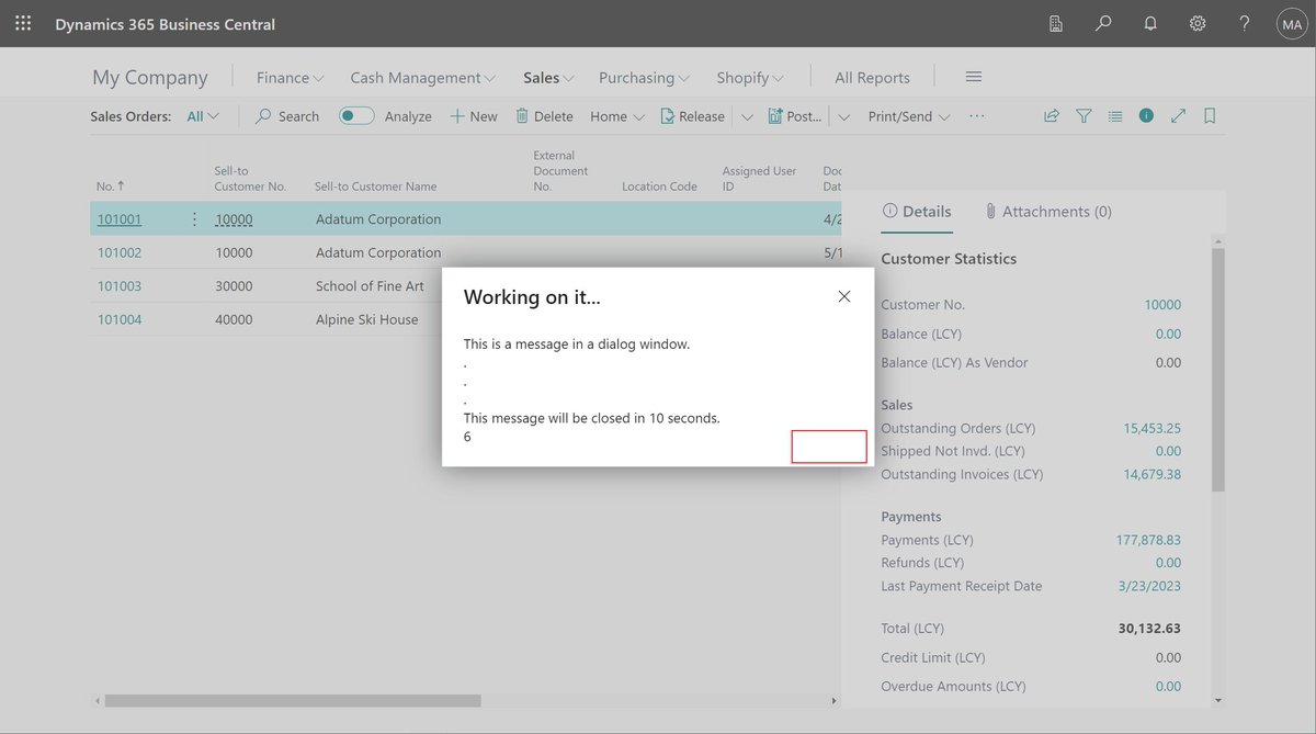 yzhums's tweet photo. Business Central: When was the 'Cancel' button in Working on it...(dialog window) removed?

#Dynamics365 
#Dynamics
#MSDyn365
#MicrosoftDYN365 
#MSDyn365BC
#businesscentral
#bchelp https://t.co/I1Jdq57sqr