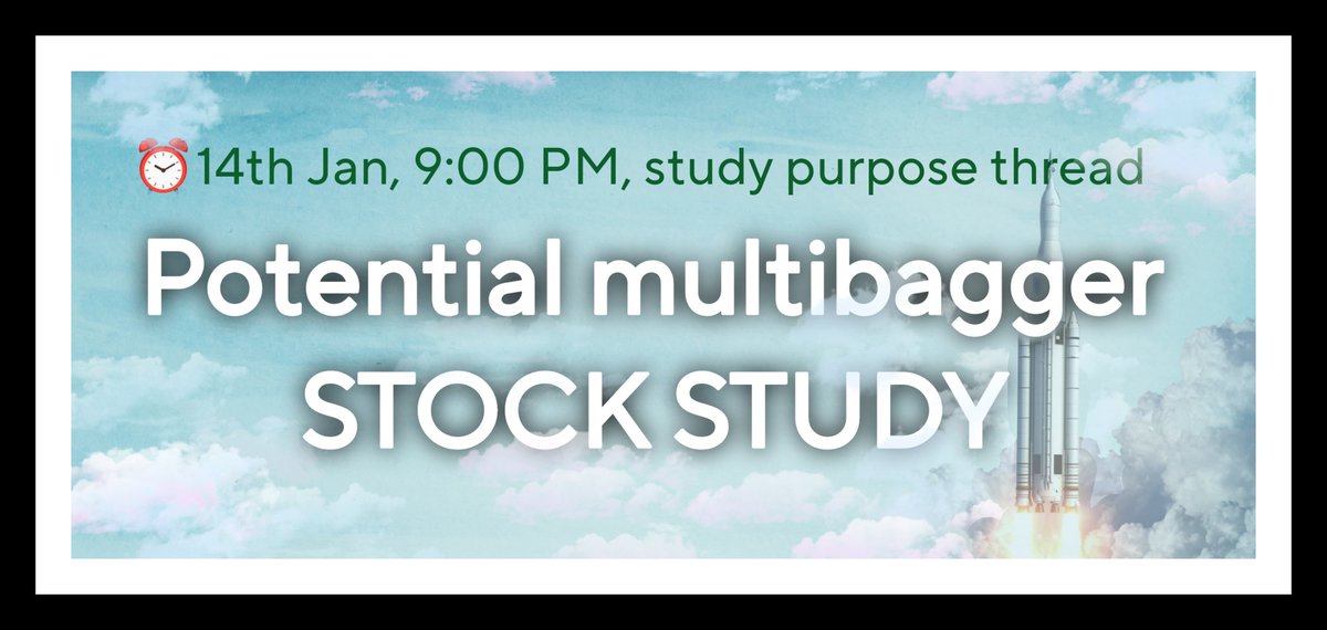 MicrocapsPraWin's tweet photo. I will be finishing the next potential multibagger microcap stock study by this Sunday 14th January 

I will share the following things in the thread,
▪️My thought process looking forward
▪️Why this stock will be important
▪️Revenues & potential revenues
▪️Technical chart & my observations 

♻️ Retweet ♻️
📢 Follow, if you're new

⚠️ Disclaimer: I'm not a SEBI registered analyst. This is & will be a study purpose content. Do not consider it as investment advice

#StockMarket #BREAKOUTSTOCKS #MicroCaps #Multibaggers #BitcoinETF
#StockToWatch
