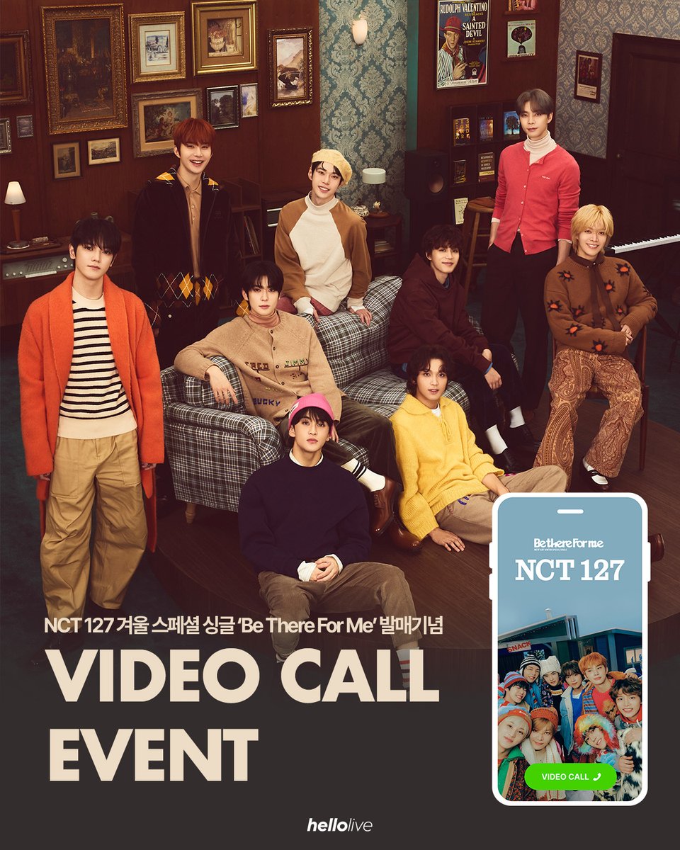 hellolivetv's tweet photo. #NCT127 겨울 스페셜 싱글 '#Be_There_For_Me'
❄️영상통화 팬사인회  안내 VIDEO CALL EVENT❄️

🎁RT EVENT🎁

해당 공지를 RT해주시는 분들 중 총 10명에게 미공개 포토카드 1SET를 선물로 드립니다!

🇰🇷 https://t.co/0mPyK5NZ1H
🇯🇵 https://t.co/JyCBD2jafg
🌐 https://t.co/6vbvZCvUfw https://t.co/VBx5XWODTM