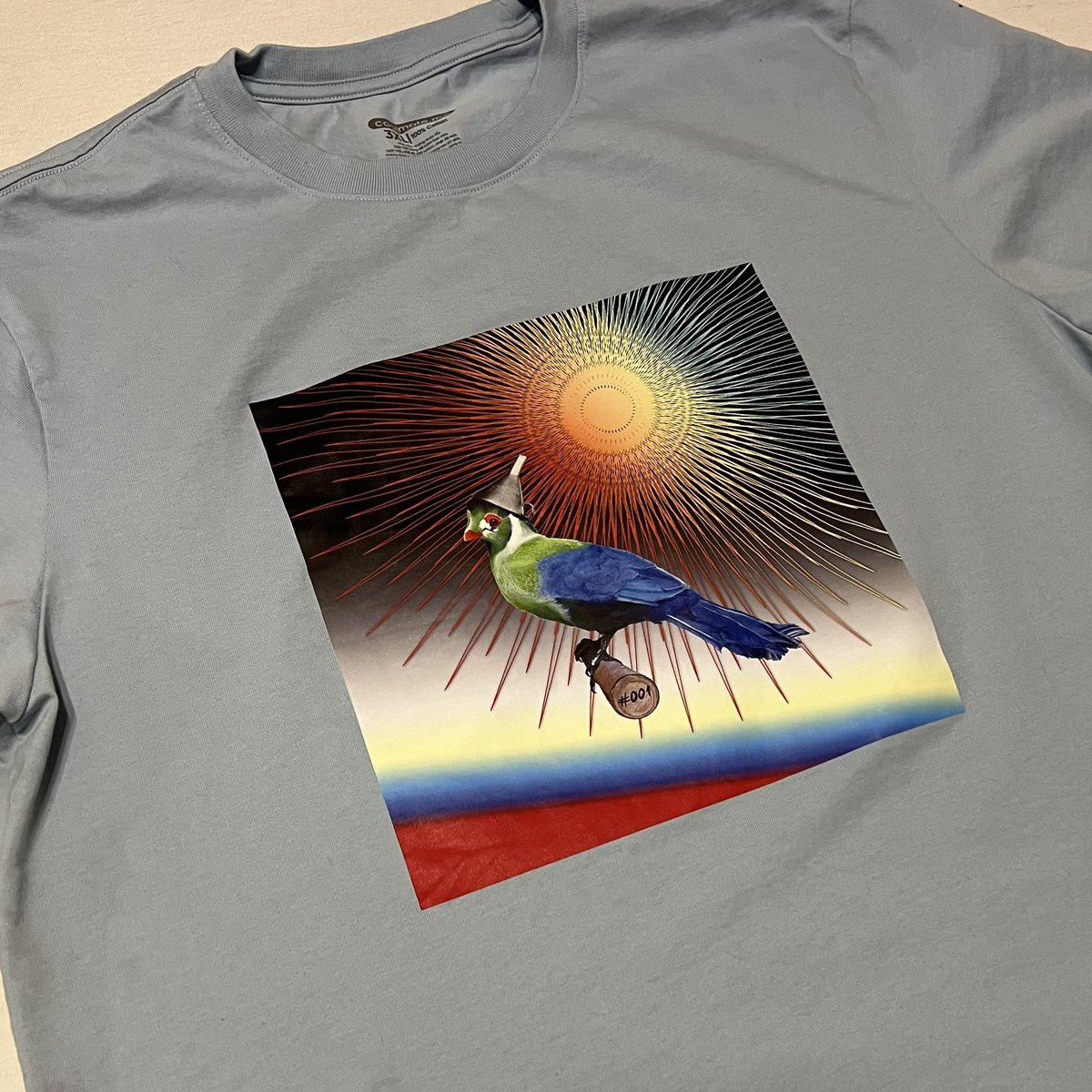 kctinman42's tweet photo. Just received this great shirt from @NFTSpringIO  Go check them out. Picked one of my favorite custom NFTs. Shout out to @_ThisCr8zyLife_ and @RefreshedPixel for their work on this beautiful custom #TinTuracoRefresh. It’s great to know them all! https://t.co/iH4T349J44