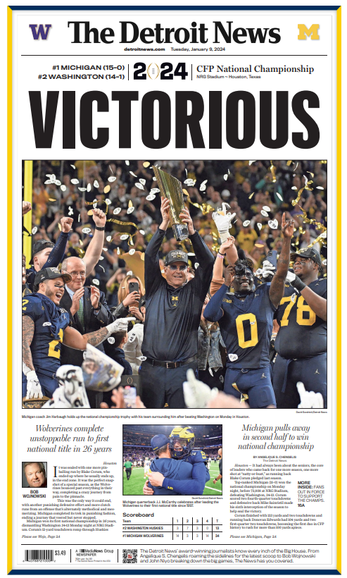 The Detroit News on X: Hail yes. Tomorrow's front page 🏆 https