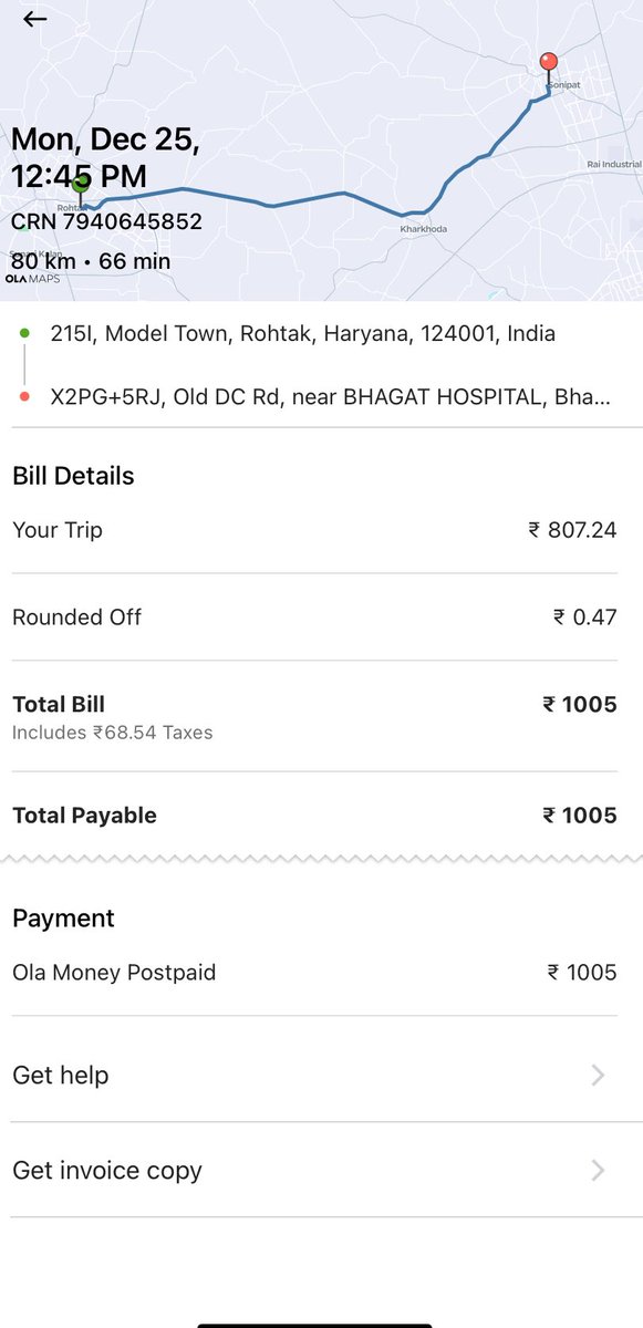 NitishRelan's tweet photo. @ola_supports @Olacabs CRN 7940645852, I already paid the money the driver as a I had chosen cash as mode of payment at the time of booking, I don’t know why i need to clear my dues for this particular ride again. Please look into this issue. https://t.co/yO6fdl19Qa