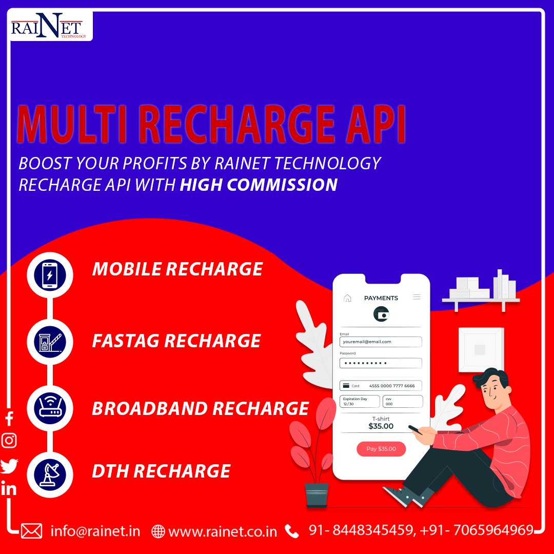RAINETTECHNOLO1's tweet image. Seamless recharge solutions, endless possibilities! Elevate your business with Rainet Technology&apos;s Multi Recharge API.💼🚀
.
Call us : 070534 48701, +91-7065964969
Visit us : rainet.co.in/multi-recharge…
.
#RechargeInnovate #APIAdvantage #TechRechargeHub #MultiRechargeMagic #Maldives