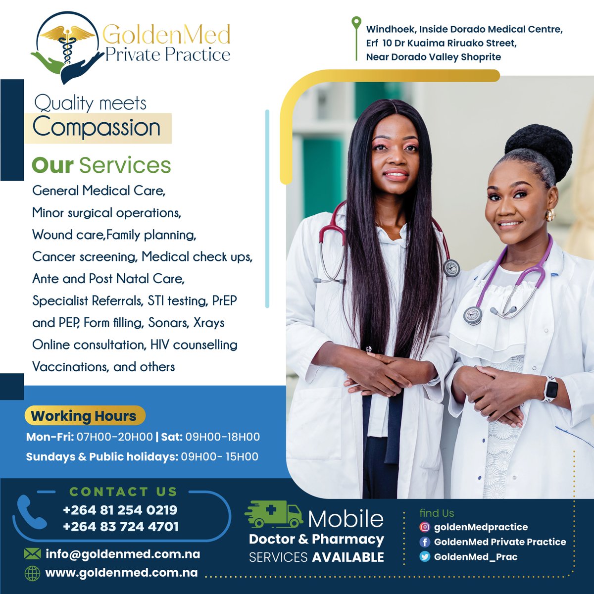 GoldenMed_Prac's tweet photo. We are at your service daily 🪷 including Sundays and public holidays https://t.co/oMXDH4bKVB
