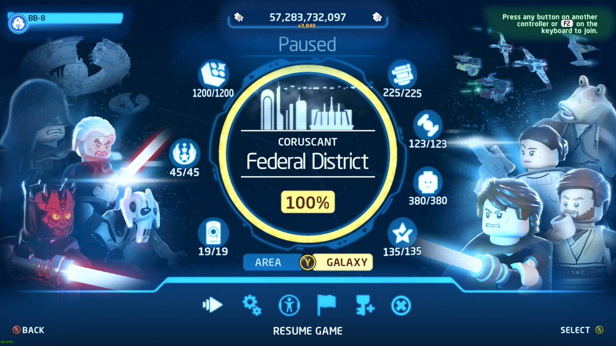 😌
Lego Star Wars Skywalker Saga 100%