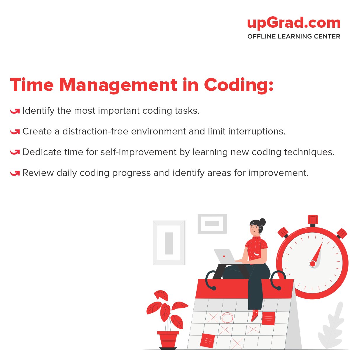 upGradOffline's tweet photo. Elevate your coding expertise with professional time management. Master the art of prioritization, maintain unwavering focus, and take your coding skills to the next level.
.
.
.
.
.
.
#TechChoices #CareerDecisions #PuneTech #DataScienceCareer #SoftwareDevLife #TechEducation https://t.co/7Ld2ibxfov