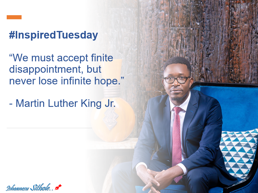 ishesithole's tweet photo. “We must accept finite disappointment, but never lose infinite hope.” - Martin Luther King Jr.
#InspiredTuesday https://t.co/R1wsro5rJb