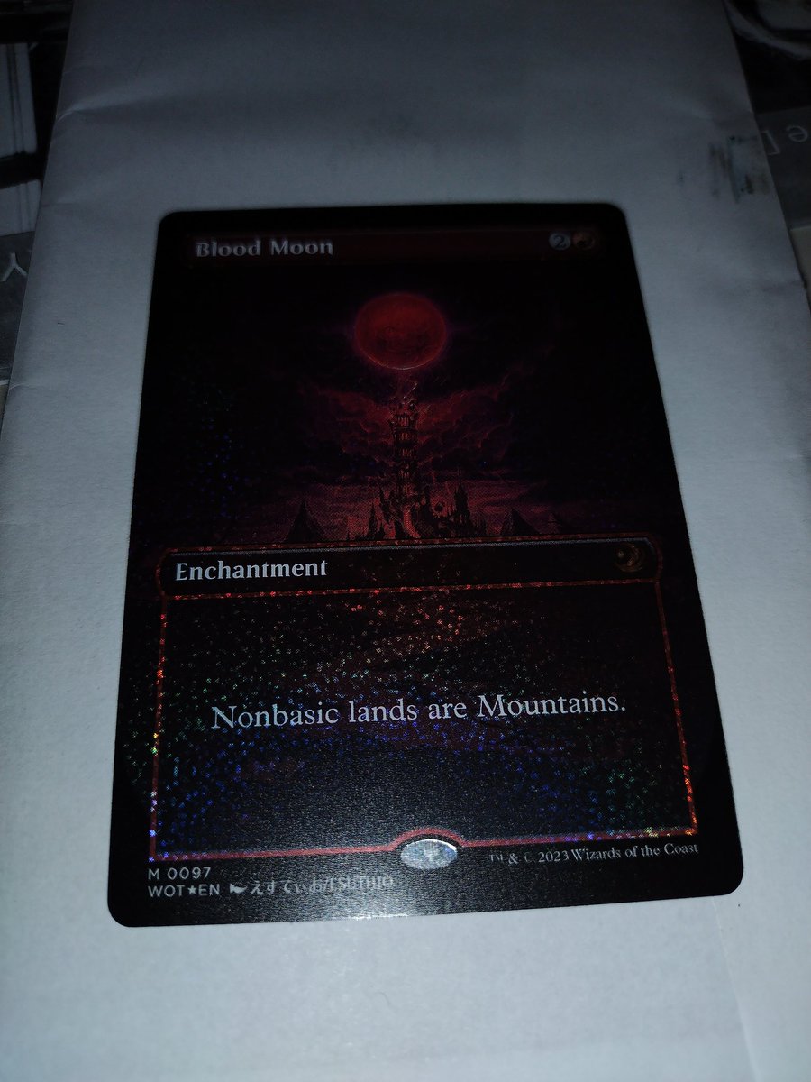 mcagee3's tweet photo. Picked up a #magicthegathering collector booster for #wildsofeldraine and found this beauty looking back at me! It was the last pack on the store shelf. So glad I scooped it up! https://t.co/BVoY0FkFpZ