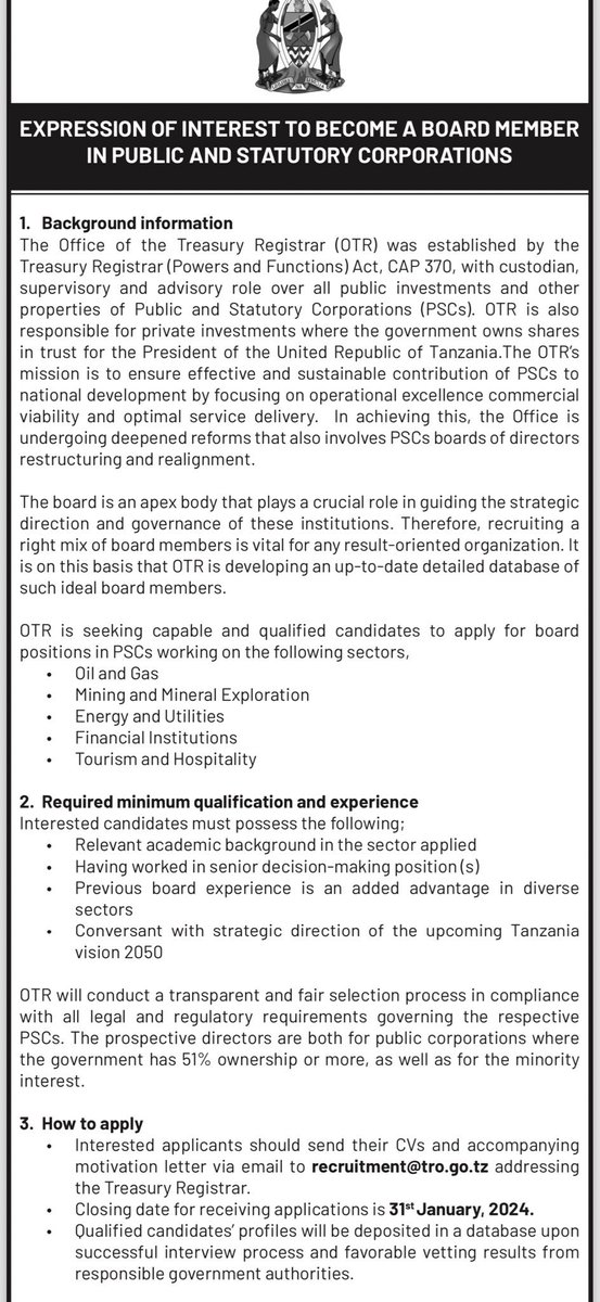 Vijana wenzangu tuombe hizi nafasi. Fursa nzuri kwa career yako, uzoefu wako na mchango wako kwa Taifa.