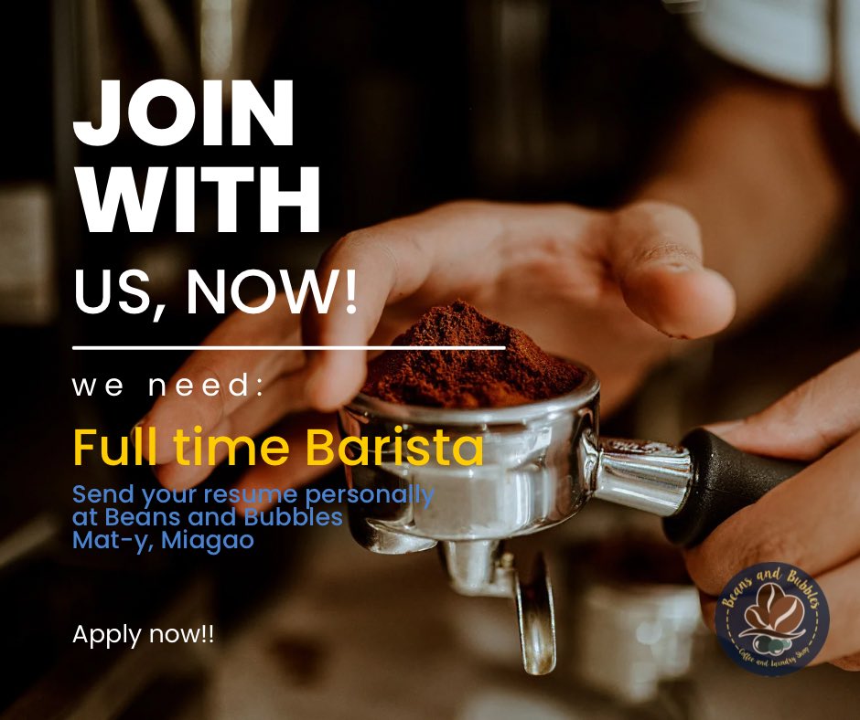 BeansandBubbles's tweet photo. Apply now !!! https://t.co/613kyy5pqX