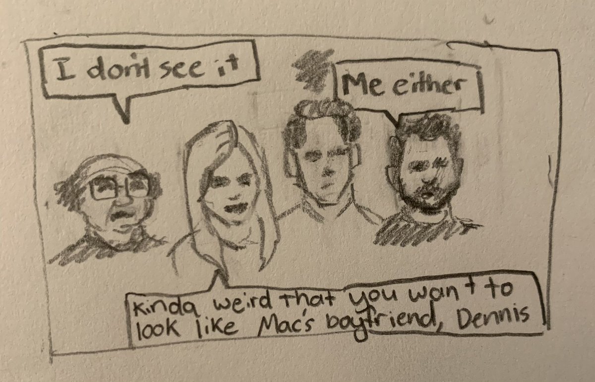 AlexLikesShows's tweet photo. My personal pitch for Mac's boyfriend https://t.co/LxAKS4hO4h