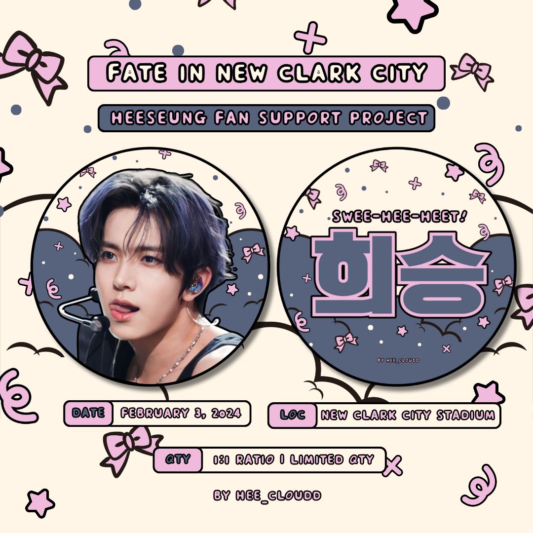 hee_cloudd's tweet photo. ⋆𐙚₊˚⊹  swee-HEE-heet HEESEUNG  ⋆𐙚₊˚⊹
fan support for Enhypen #HEESEUNG by lish

SWEET HEESEUNG ROUND FAN (୨୧ᵕ̤ᴗᵕ̤)

FATE IN NCC
02/03/24 | New Clark City Stadium
          ╰ mbf , like &amp; rt
          ╰ 1:1 limited qty only

#FATE_IN_NEWCLARKCITY https://t.co/gGQ79Kho6L