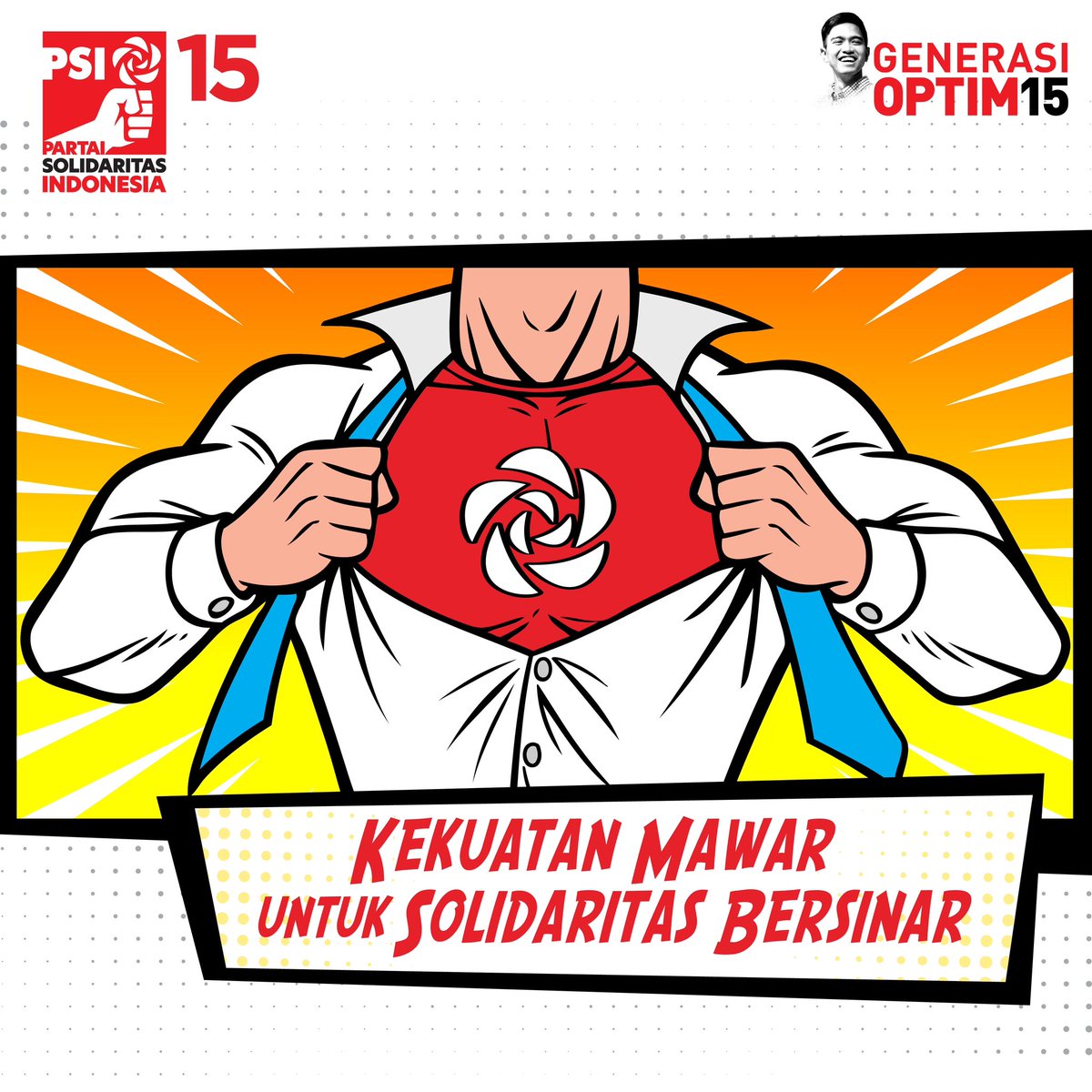 psi_id's tweet photo. Udah saatnya gak sih, yang berjiwa muda, berpolitik santuy dan santun nunjukkin effort dan kontribusinya buat bangsa ini? 

Semua demi Indonesia Emas, Indonesia yang bersinar! 🇮🇩✨
Yok bisa yok, gas pol Sis ‘N Bro… 

#KekuatanMawar
#IndonesiaBersinar
#IndonesiaLebihBaik
#GenerasiOptim15
#PSIMenang
#PSI