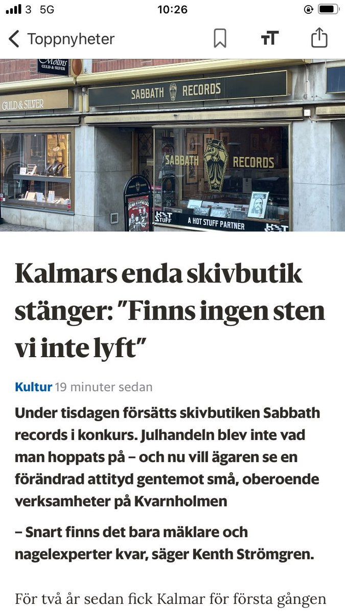 Man måste tänka sig Kalmars enda skivbutik lycklig