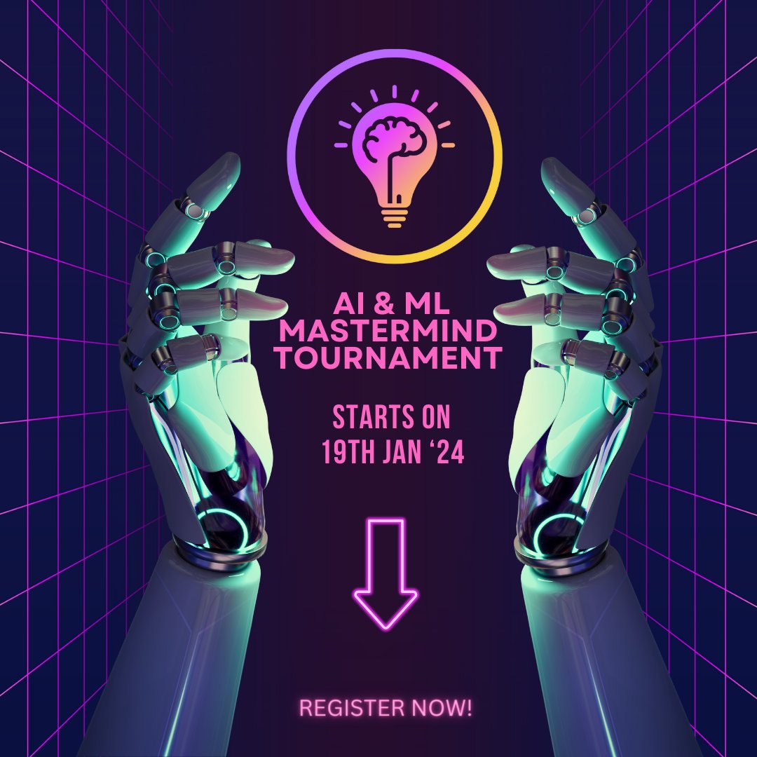 Participate in the ultimate challenge! 🧠🚀 Join the #AI & #ML Mastermind Tournament and elevate your expertise, win #excitingprizes, and embark on a journey of continuous #learning and #upskilling. 

Register here: quiz.konfhub.com/t/catalyst

#ai #ml #quiz