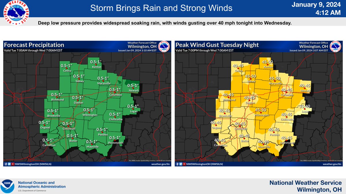 NWSILN's tweet photo. Widespread rainfall and strong wind gusts accompanying low pressure will affect the entire area. Secure loose objects before the wind increases this evening. https://t.co/7fM3NQk64K