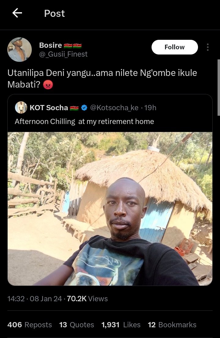 spana_Konki's tweet photo. Bati ya nyumba ni chakula ya Mifugo 😂😂😂 #TuesdayVAR https://t.co/srnpwX0g0o