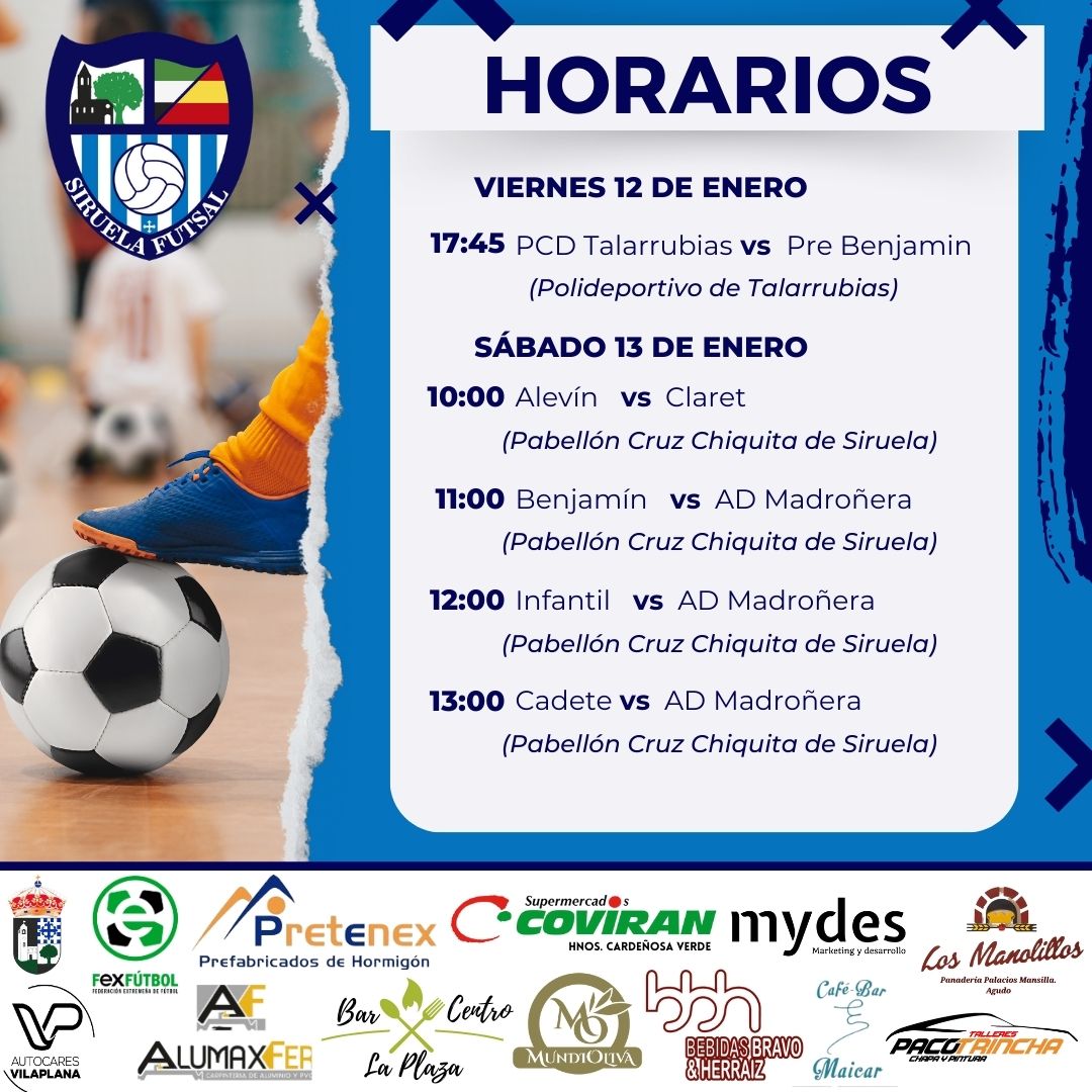 Buenos días, comenzamos el año con muchas ganas de quemar los excesos de estas navidades.

De vuelta a la rutina, se viene nueva jornada intensa de mucho FUTSAL.

#futsal #futsala #futsalplayer #futsalteam #siruelaquierefutsal