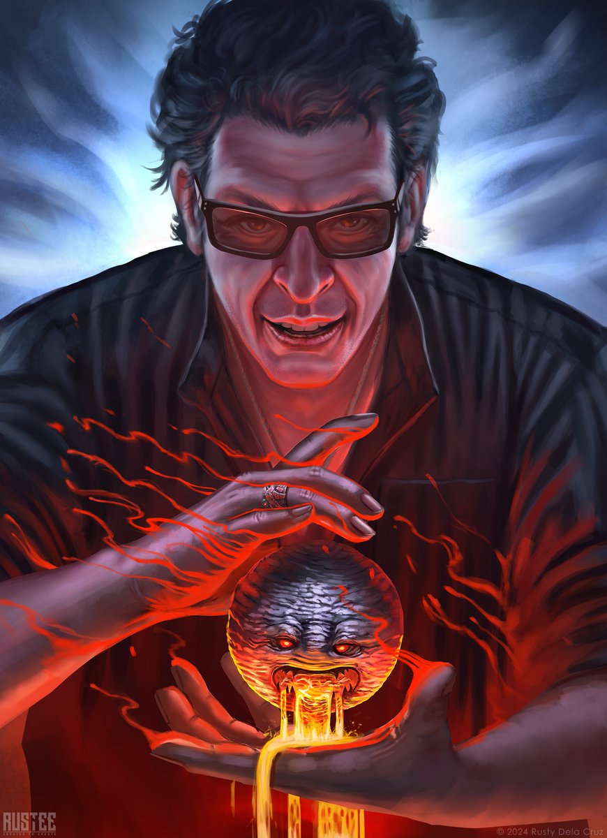 Ian Malcolm with Chaos Orb Custom Art Card Sleeve for his MTG cards  requested by a client https://t.co/iZk8I0gtIF #MTG #wotc #Cardsleeve  #IanMalcolm