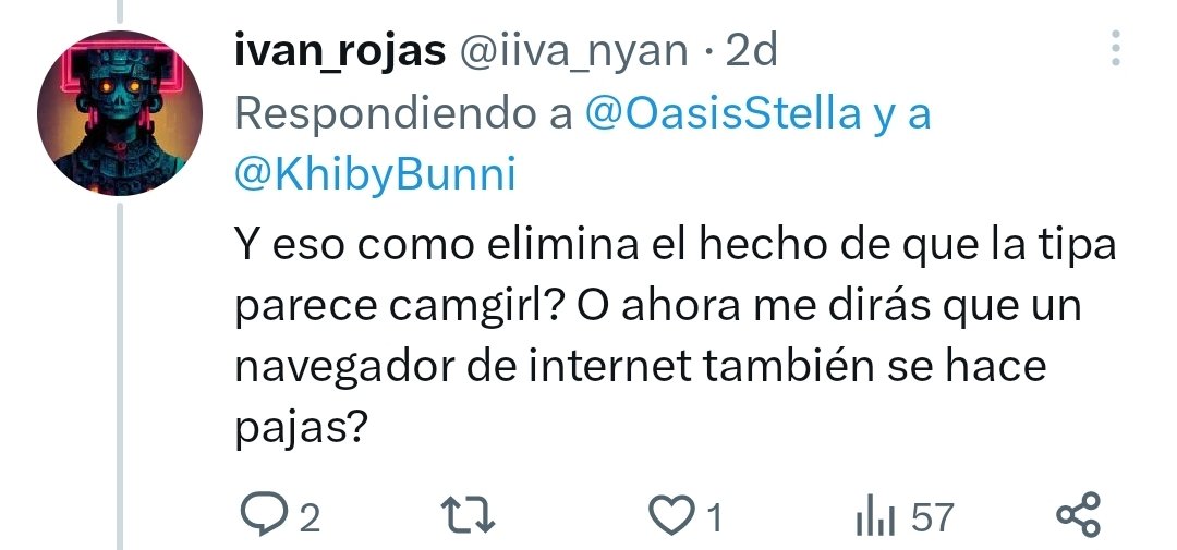 willertimeas's tweet photo. @iiva_nyan @OasisStella @KhibyBunni Amigo tú mismo lo dijiste "parece una camgirl", yo no me refiero al tipo del video.
Me refiero a tú manera de comunicar las cosas. Desarrolla bien lo que dices. Y por cierto eso dije, el hecho de que tengan similitudes las "prendas", no da entender eso. Tú lo das a entender. https://t.co/bwbEMNC6aK