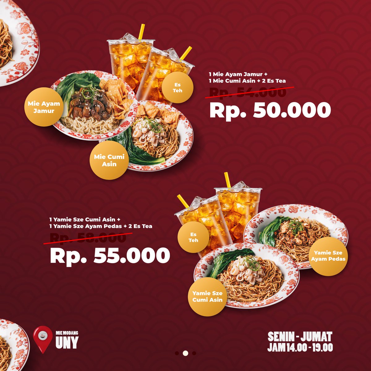 MieModang's tweet photo. Jangan Sendiri!
Rayakan momen kebersamaan kalian di Mie Modang. Nikmatin berbagai macam pilihan menu yang enak dan pastinya ramah di kantong kalian xixixi
Promo ini berlangsung setiap hari senin-jumat dan akan mulai besok! Catat tanggal dan jam nya yaa mietijen! ✨ https://t.co/6CX8C9byBV