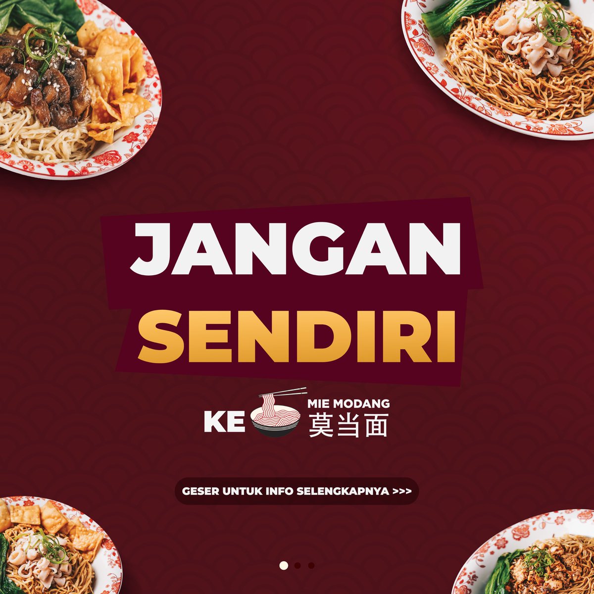 MieModang's tweet photo. Jangan Sendiri!
Rayakan momen kebersamaan kalian di Mie Modang. Nikmatin berbagai macam pilihan menu yang enak dan pastinya ramah di kantong kalian xixixi
Promo ini berlangsung setiap hari senin-jumat dan akan mulai besok! Catat tanggal dan jam nya yaa mietijen! ✨ https://t.co/6CX8C9byBV