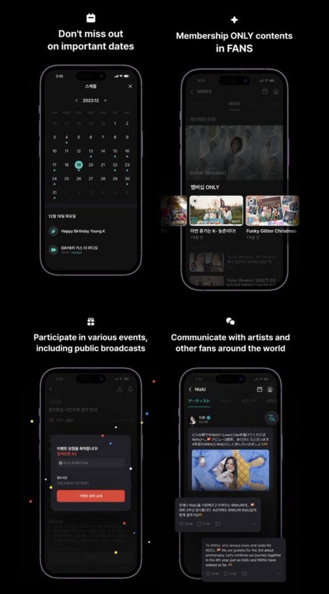skzsfans's tweet photo. JYP FANS will reopen as a beta app on January 13, 2024! Stray Kids’s community will open the same day at 5pm KST! It seems like the app will be free — apart from membership only content (4th gen STAY recruitment has yet to be announced). 

Features: 
• community (membership only?)
• artist posts/polls
• calendar with artists’ schedules 
• membership only content 
• broadcasts/events
• in-app translator