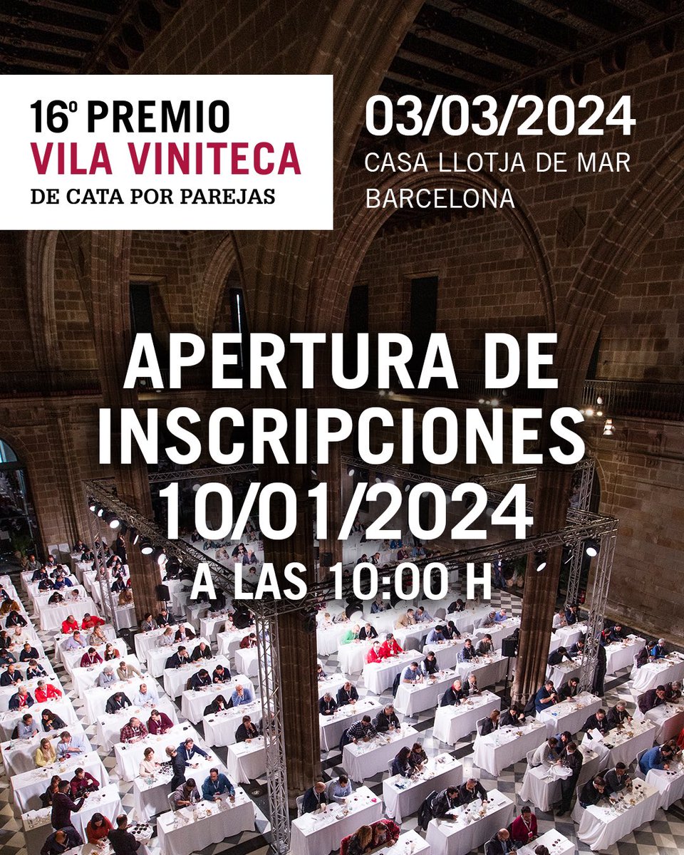 Falta 1 día para abrir las inscripciones del 16º Premio Vila Viniteca de #cataporparejas bit.ly/3GfqgRC