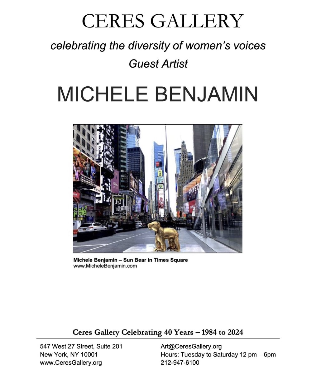 mbenjaminllc's tweet photo. News about Michele Benjamin on EZ Newswire! Check it out: https://t.co/B3XeaqVdc8 

#michelebenjamin #ceresgallery #kyrabelan #sunbearintimessquare #fineart https://t.co/n5zM36uMt9