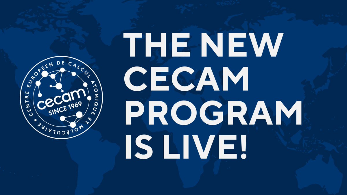 The new #CECAM program is now live! 76 exciting workshops, schools and conferences will be held across the network between April 2024 and March 2025! Explore and apply here: cecam.org/program