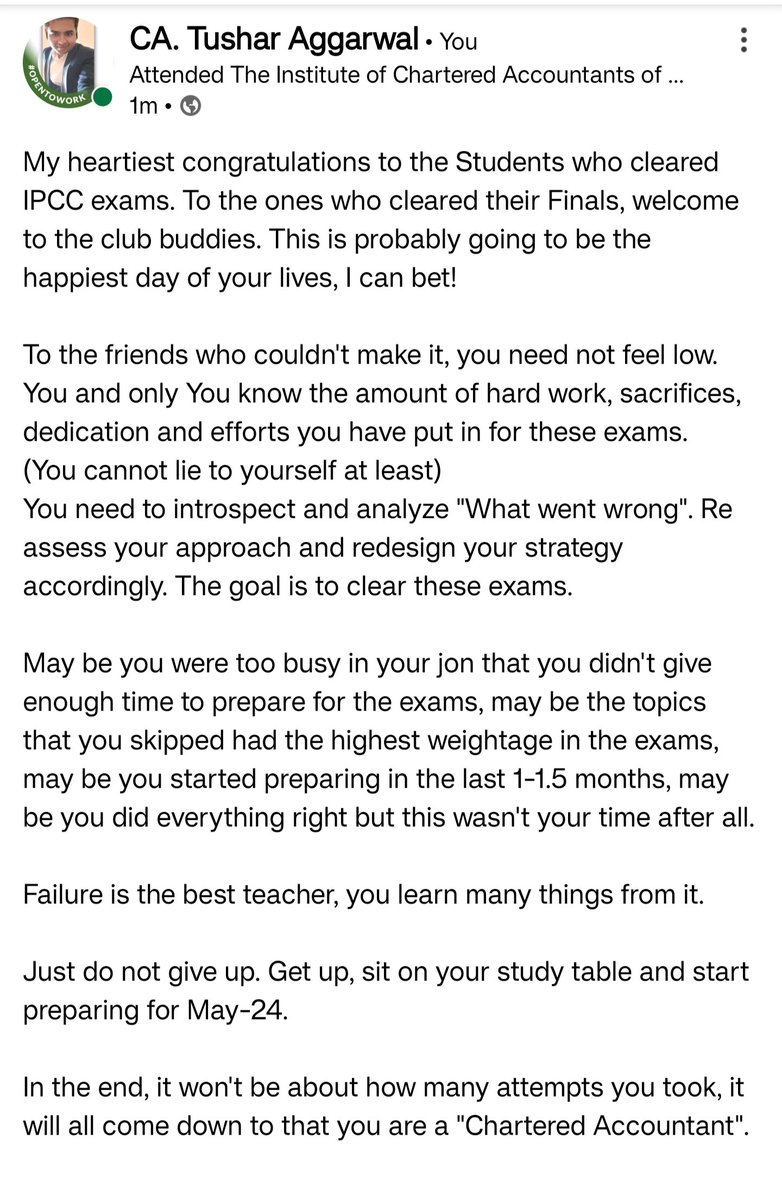 itstashuu's tweet photo. #icairesults #ICAI #castudents #caaspirants #charteredaccountant
#NeverGiveUp #Congratulations #CAFinal

#charteredaccountant 
#1111 https://t.co/UC0ybQLBXJ