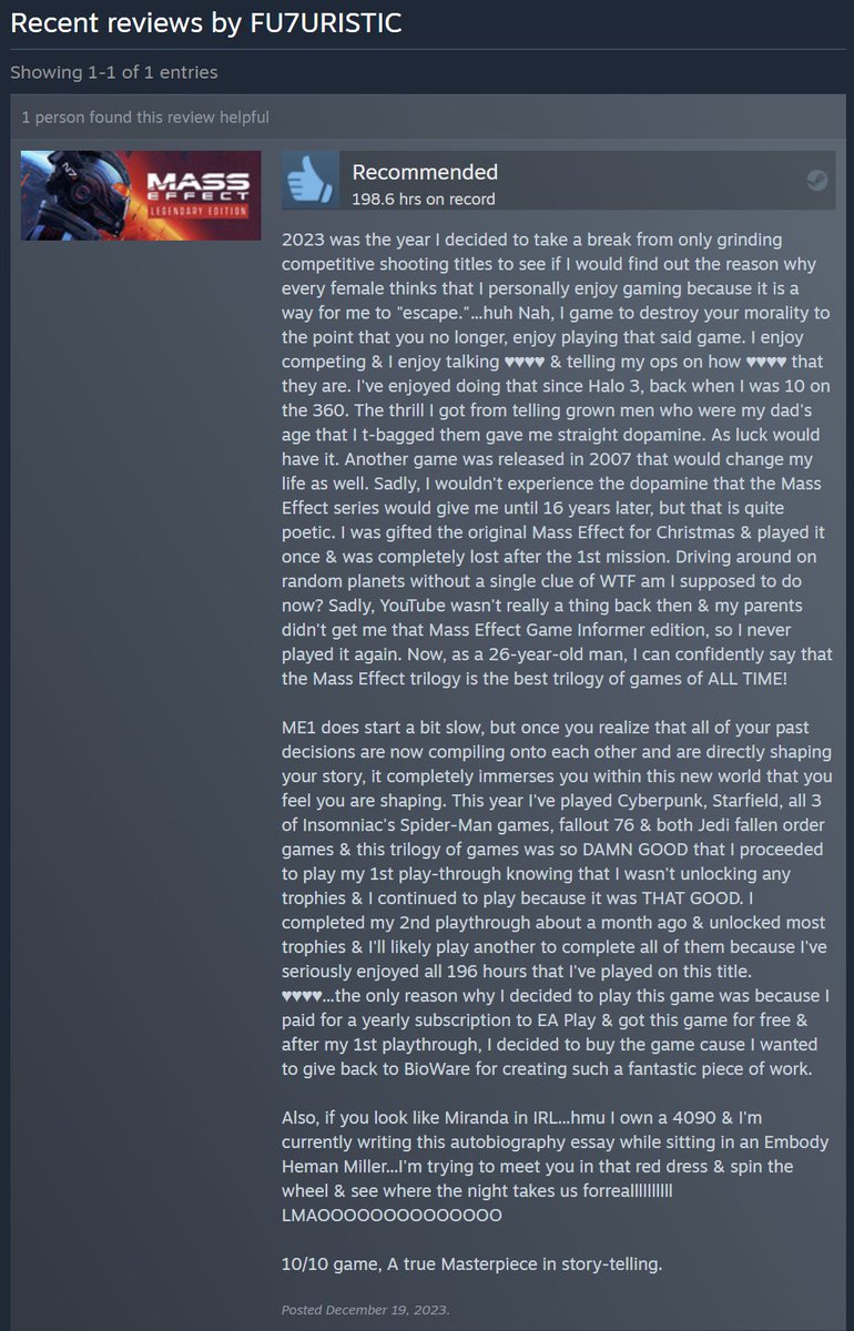 Fu7uristic's tweet image. My Steam Reviews &amp;gt; NPC's Steam Reviews
