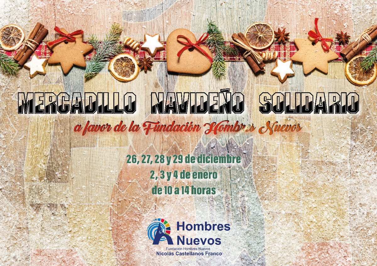 Cartelería para el Mercadillo Navideño Solidario de la Fundación Hombres Nuevos en #Palencia | drestudio.es