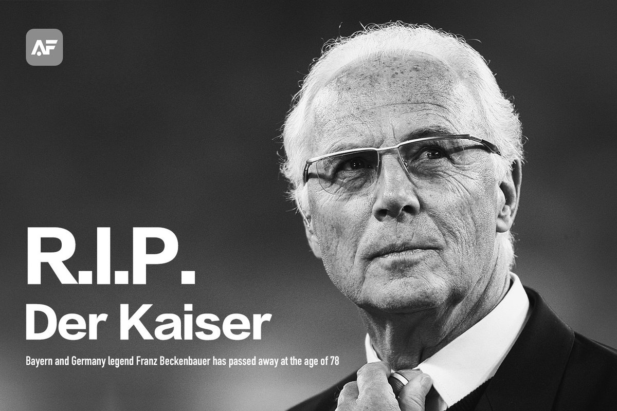 allfootballapp's tweet photo. AF Poster: R.I.P. Der Kaiser - Say goodbye to another football legend
#beckenbauer #franzbeckenbauer #ripbeckenbauer #afposter https://t.co/ix4wGnjpq9