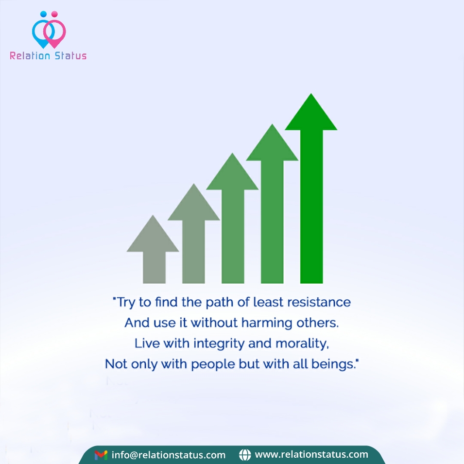 RelationStatus's tweet photo. Try To find the path of least resistance And use it Without Harming others. Live with integrity and morality. Not only With People But with all begins.

#RelationStatus #Relation #Relationship #Love #Life #Dating #Quotes #Status #Lifestyle #Health #Fitness #Fashion #Articles https://t.co/XMMTs7pk8v