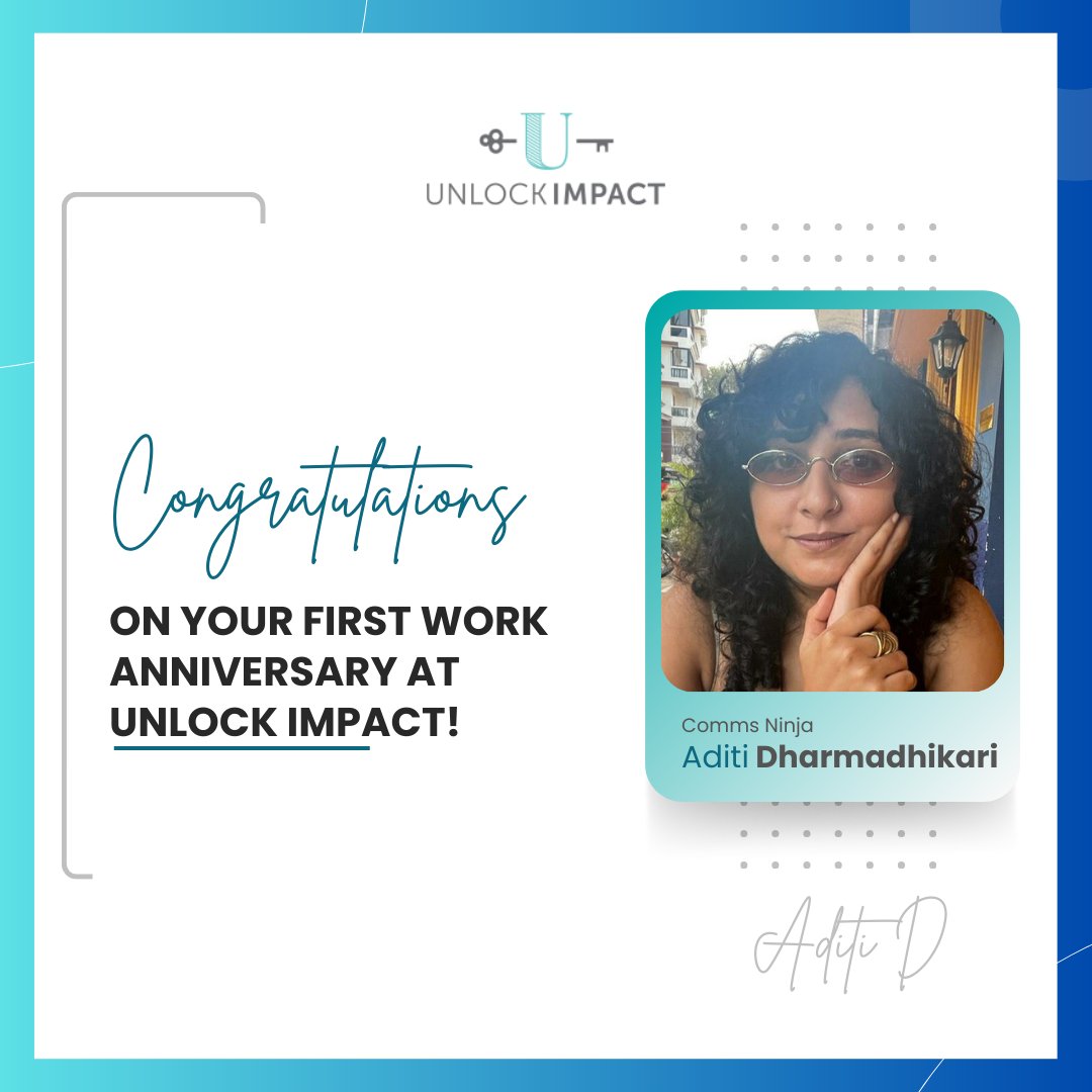 🎉 Congratulations Aditi Dharmadhikari on a stellar year as <a href="/CommsNinja1/">Comms Ninja</a> ! 🚀
🥂 Here's to a year of outstanding achievements in elevating our message and making a lasting impact!   
  #CommsNinja #UnlockImpact #workanniversary