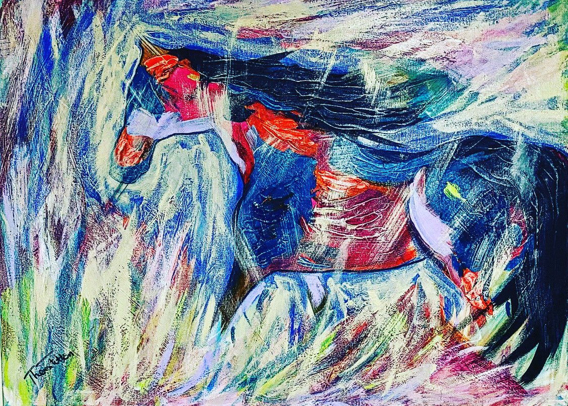 Prairie Horse….Acrylic On Canvas..#ArtisticExpression #ArtistsOfTwitter #Artist #horsepainting