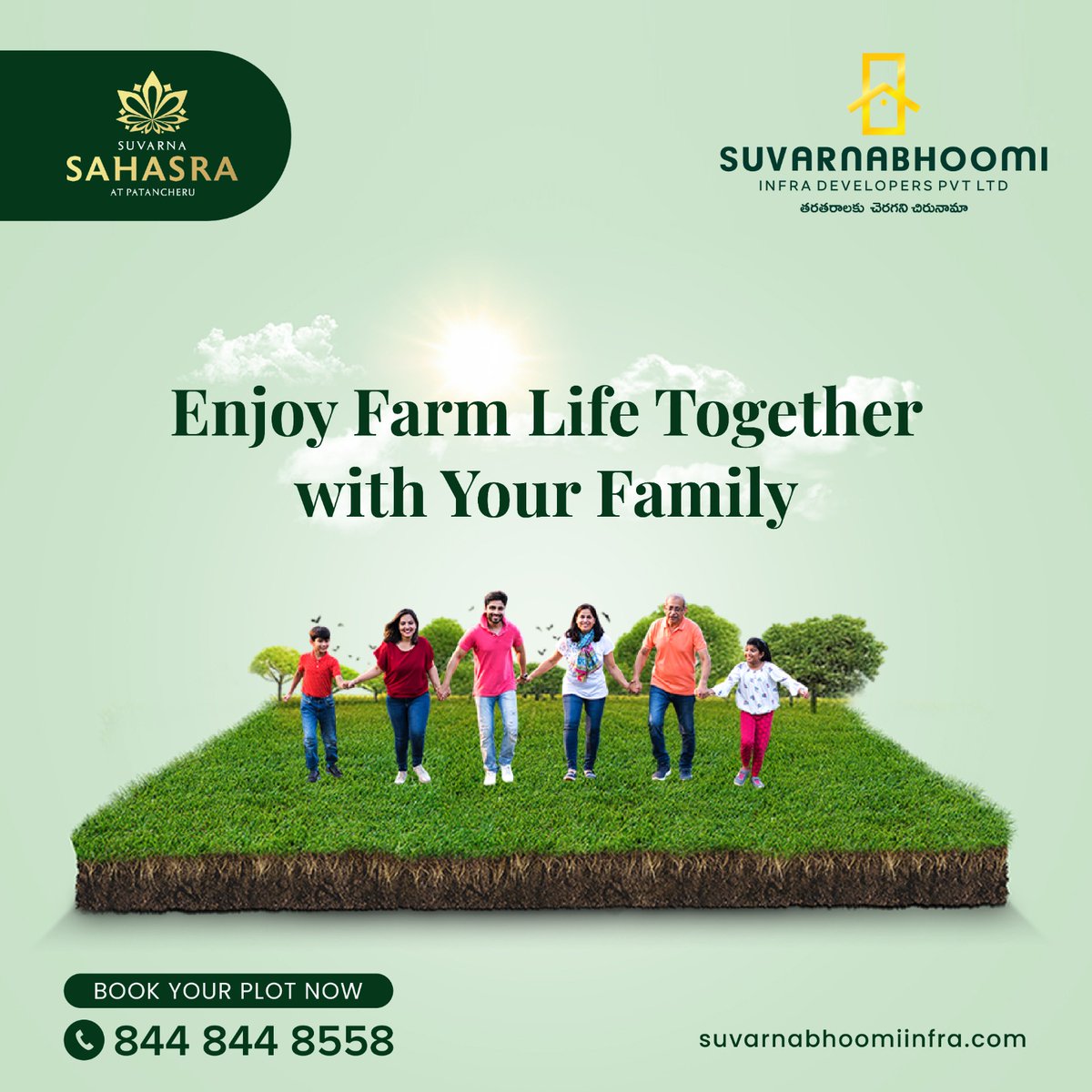 SBIDHyd's tweet photo. A place that welcomes happiness & good fortune
#suvarnabhoomi #suvarna #sahasra #openplots #farmlands #residentialplots #plot #suvarnabhoomiinfra #realestate #lands #house #home #dreamhome #futurehouse #rateofinterest #investment #futureplot https://t.co/oJn1Zn99sy