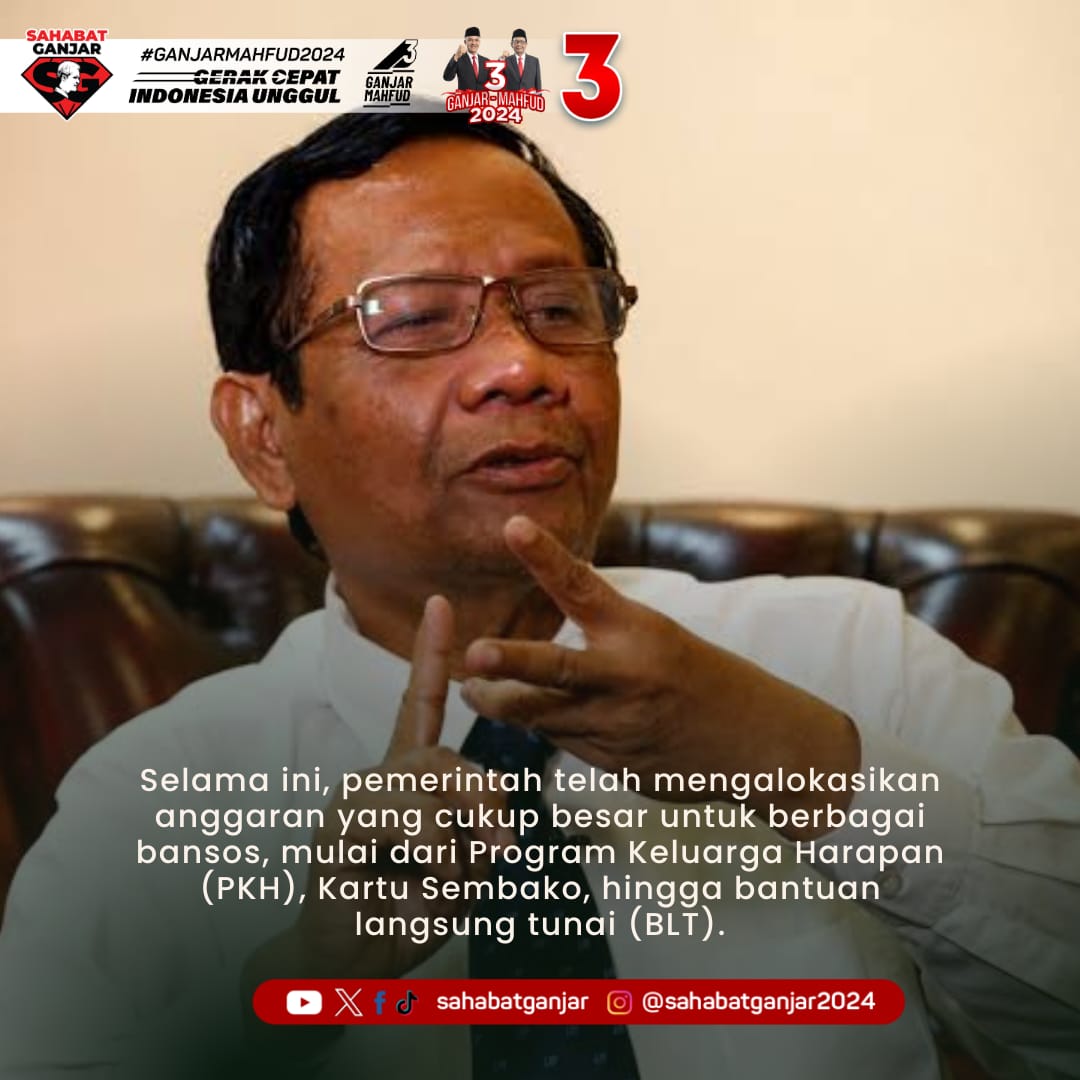 GAMA berkomitmen melanjutkan program bantuan sosial jika terpilih dalam Pemilu 2024. Pasalnya, bansos menjadi salah satu upaya pemerintah untuk memberikan perlindungan bagi masyarakat miskin.
#SahabatGanjar  #GanjarMahfud2024 #SatSet #PastiLebihBaik #SatSetLebihBaik