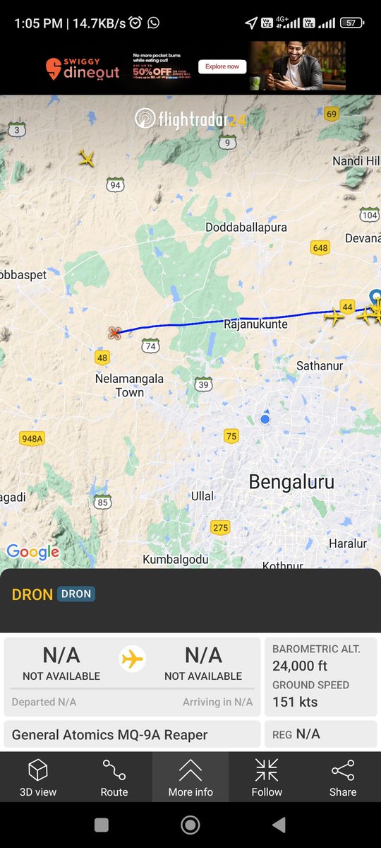 MQ9 Reaper Drone Flying above Bangalore today right now! #MQ9Reaper #drone #drones