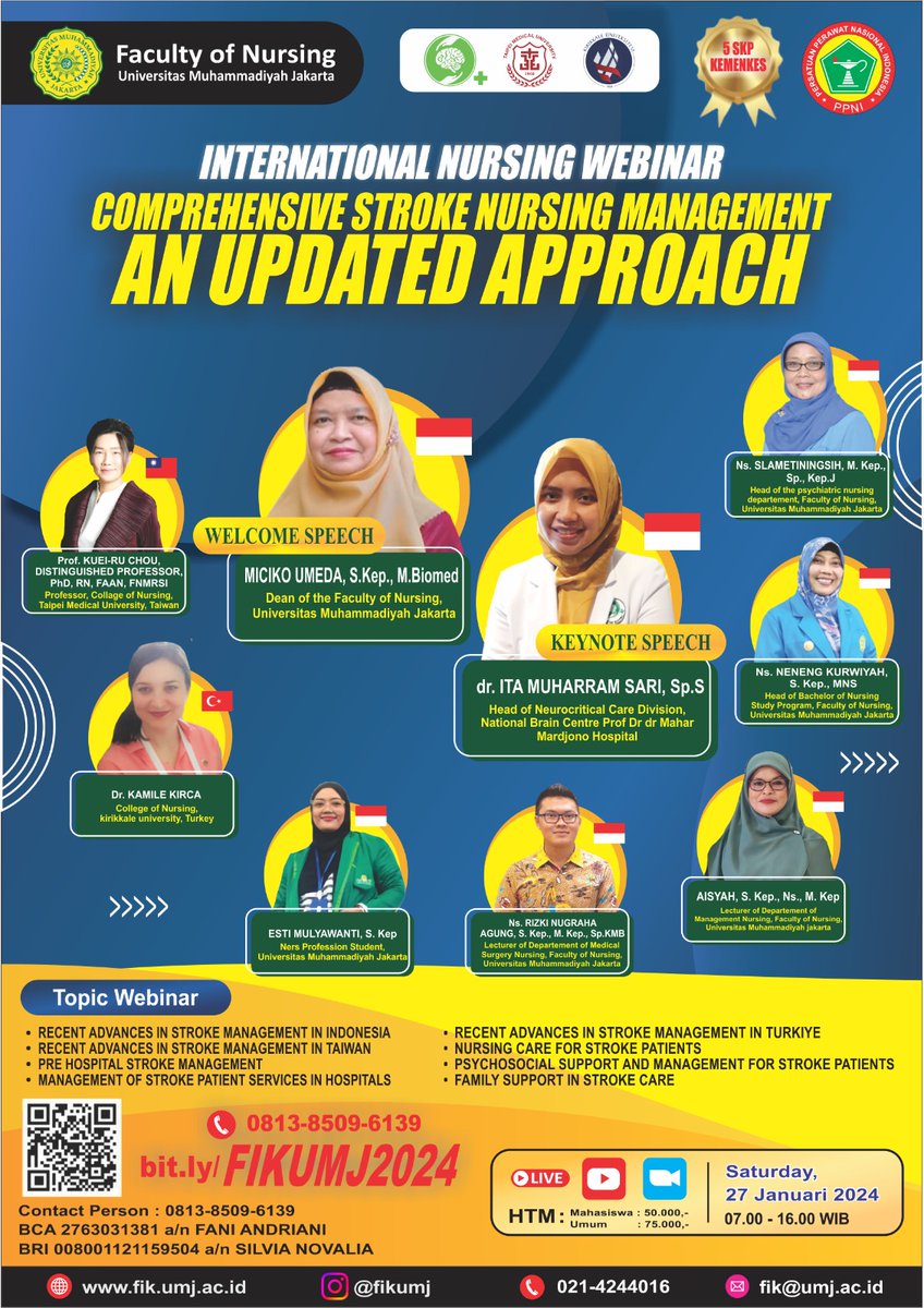 ediheryanto_'s tweet photo. INTERNATIONAL NURSING WEBINAR
COMPREHENSIVE STROKE NURSING MANAGEMENT
AN UPDATED APPROACH
#seminarinternasional
#webinar
#mahasiwa 
#umj 
#perawat 
#stroke 
#neuro
#UpdateNews https://t.co/pfveFFza6x