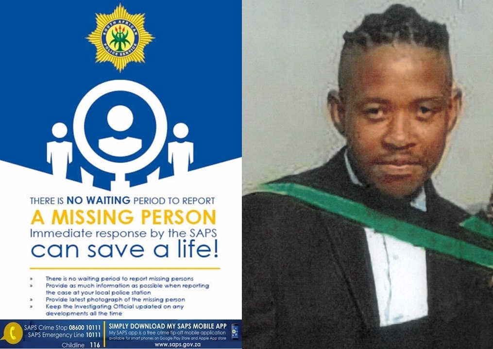SAPoliceService's tweet photo. #sapsKZN Town Hill police are appealing to members of the community for assistance in locating #missing Mr Mkhosi Kwanele Dlamini (26). Last seen on 15/12 at his Pietermaritzburg home. He was wearing a black short and black and orange Jacket. Info -> D/WO Naidoo 079 500 0648, #CrimeStop 08600 10111 or #MySAPSApp. NP
https://t.co/iUlCf5YEgs