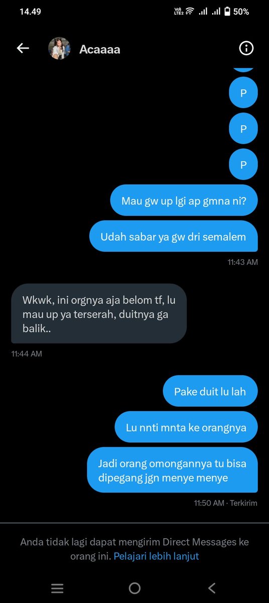 EshaFadhila's tweet photo. Ni gw di blok lgi ya anjing!!! 
https://t.co/snVFZD5rEx
Yaudah lah ya anggep aja sedekah mungkin dia lebih membutuhkan. Semoga cepet tobat dah kasian makan duit haram mulu. https://t.co/Wxdh2kRiDt