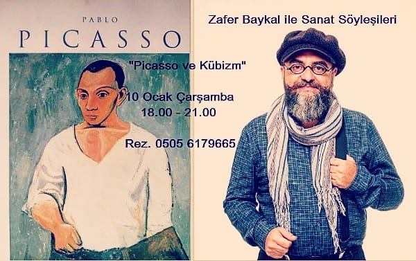 Zafer Baykal ile Sanat Söyleşileri 'Picasso ve Kübizm ' 10 Ocak Çarşamba 18.00-21.00 Ücretsizdir Rez. 05056179665 #zaferbaykal #söyleşi #sanat #resim #zafuduperküsyonserisi #ressam #lutiye #yazar #manisasanat #Manisa